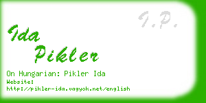 ida pikler business card